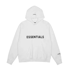 Fear of God Essentials Single Line Sleeve Stamp Pullover Hoodie White