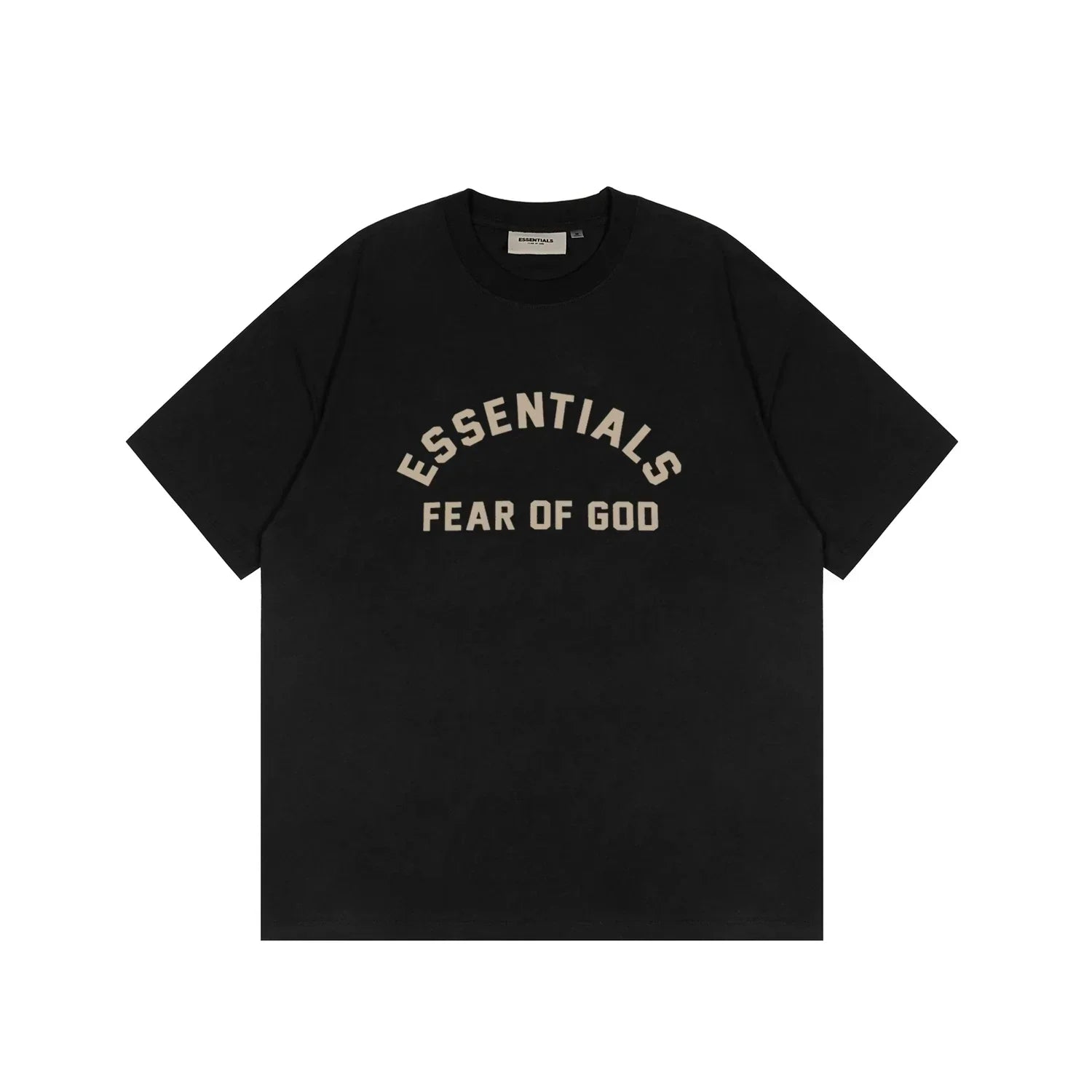 Essentials Fear of God Arch Logo Flocked Tee – Black