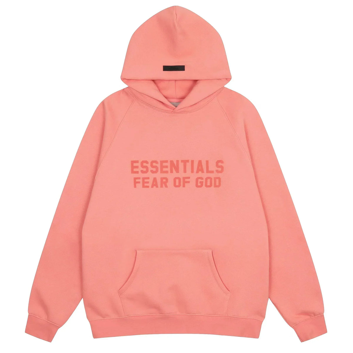 Fear of God Essentials Double Line Pullover Hoodie Coral Pink