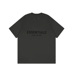 Essentials Fear of God Back-Print 3D Flocked Tee – Charcoal Grey