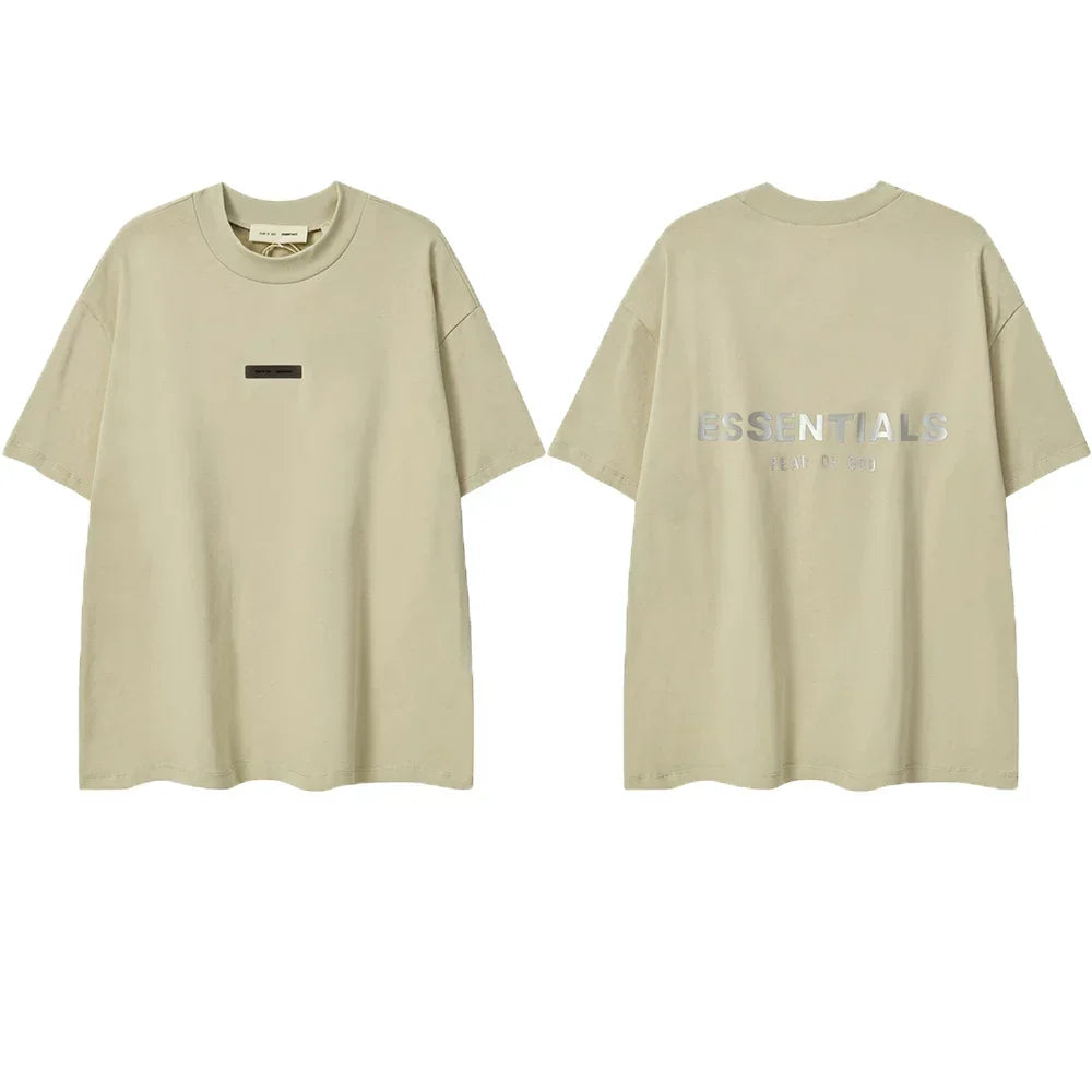 ESSENTIALS Fear of God Back Print Tee – Light Camel